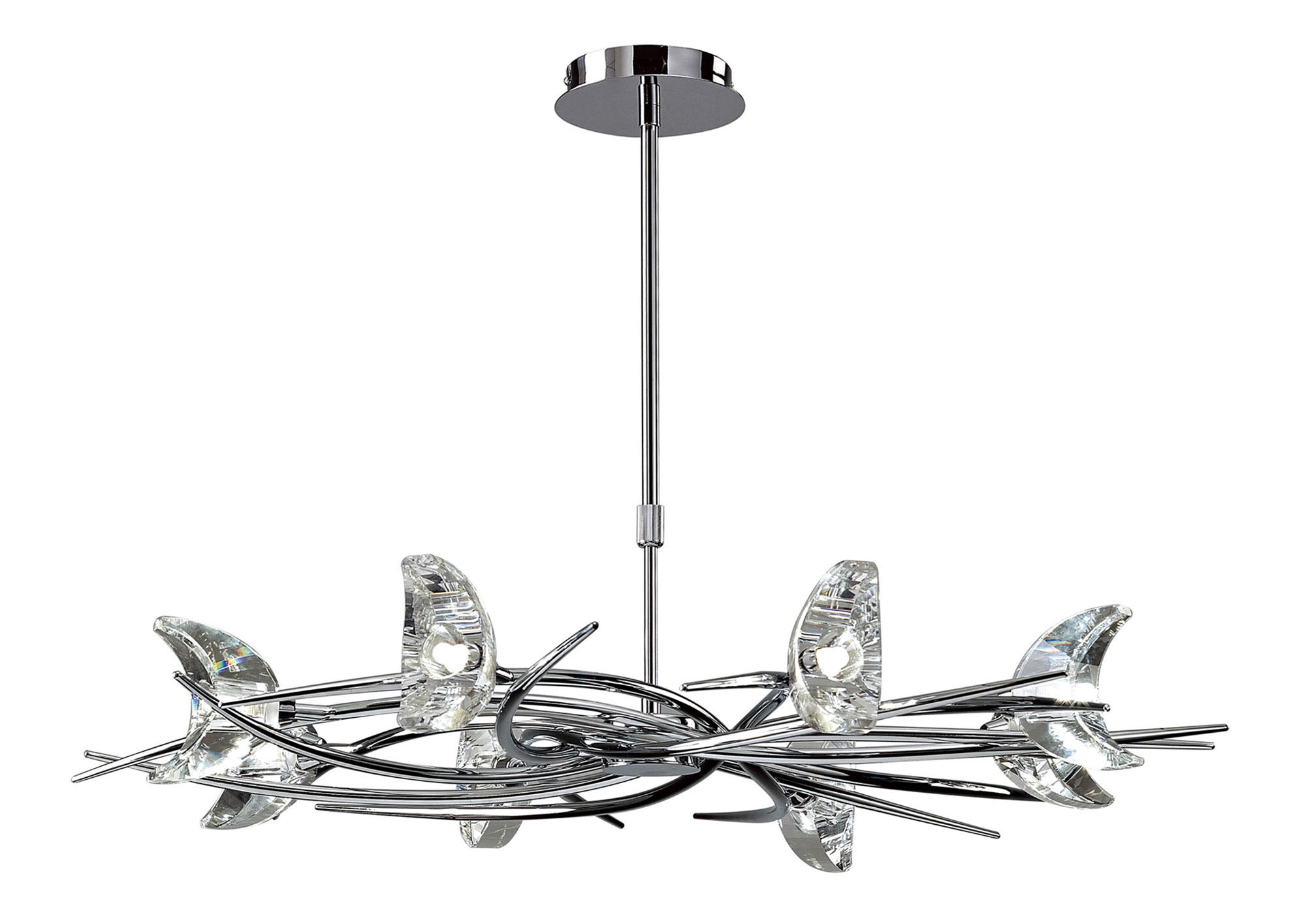 M1450  Eclipse Crystal Telescopic Pendant 8 Light